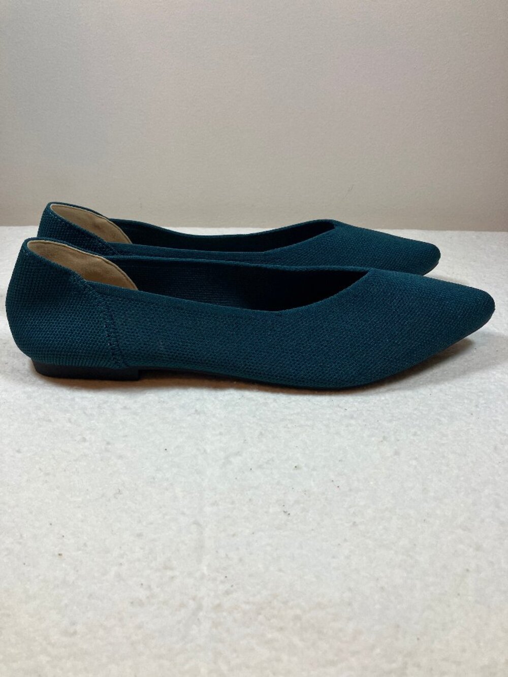 Semwiss Womens Pointed Toe Knit Ballet Flat‎ - Teal Green